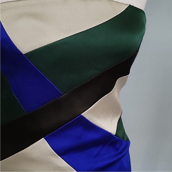 Giorgio Armani Strapless Color Block Silk Cocktail Dress - Picture 3 of 11
